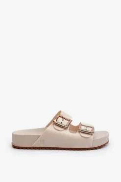 Hot ZAXY Damskie Klapki Gładkie NN285058 Jasnobeżowe