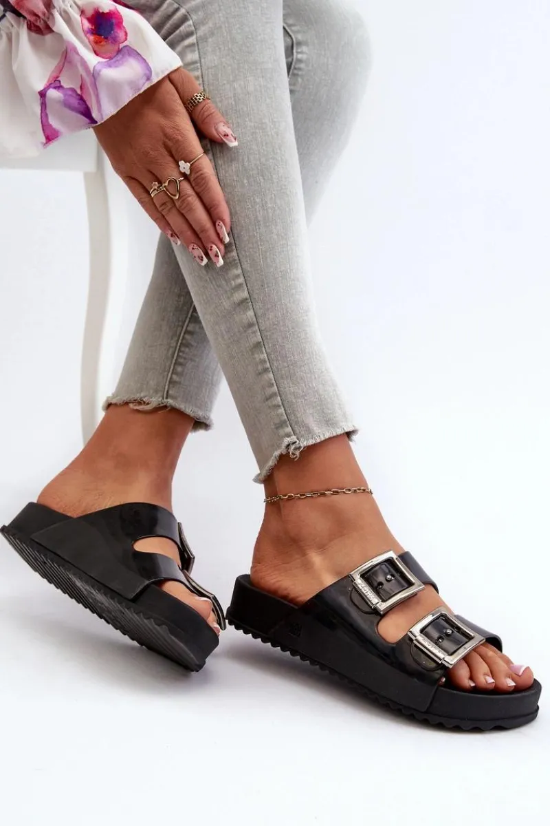 Clearance Damskie Klapki Gładkie HH285157 Czarne Damskie Klapki Damskie Klasyczne