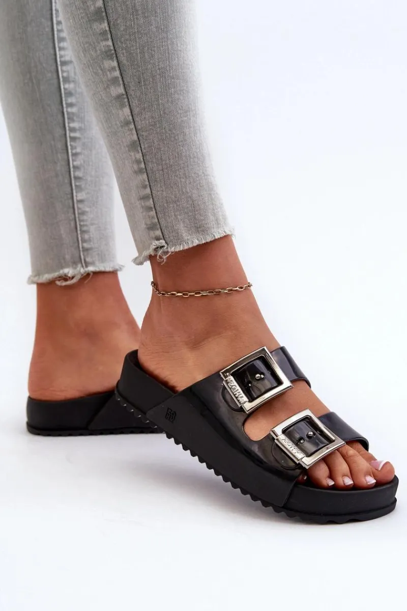 Clearance Damskie Klapki Gładkie HH285157 Czarne Damskie Klapki Damskie Klasyczne