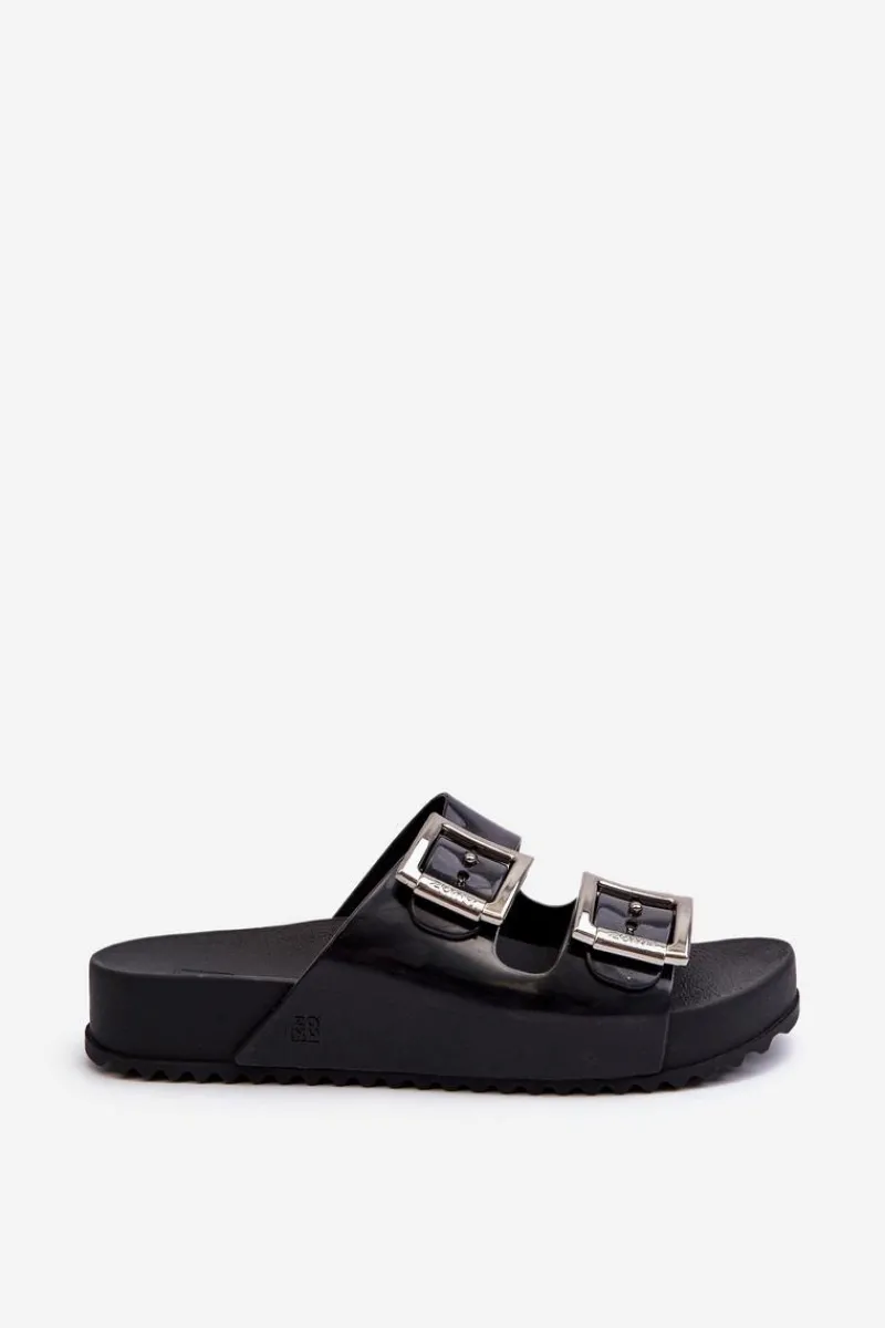 Clearance Damskie Klapki Gładkie HH285157 Czarne Damskie Klapki Damskie Klasyczne