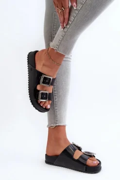 Clearance Damskie Klapki Gładkie HH285157 Czarne Damskie Klapki Damskie Klasyczne