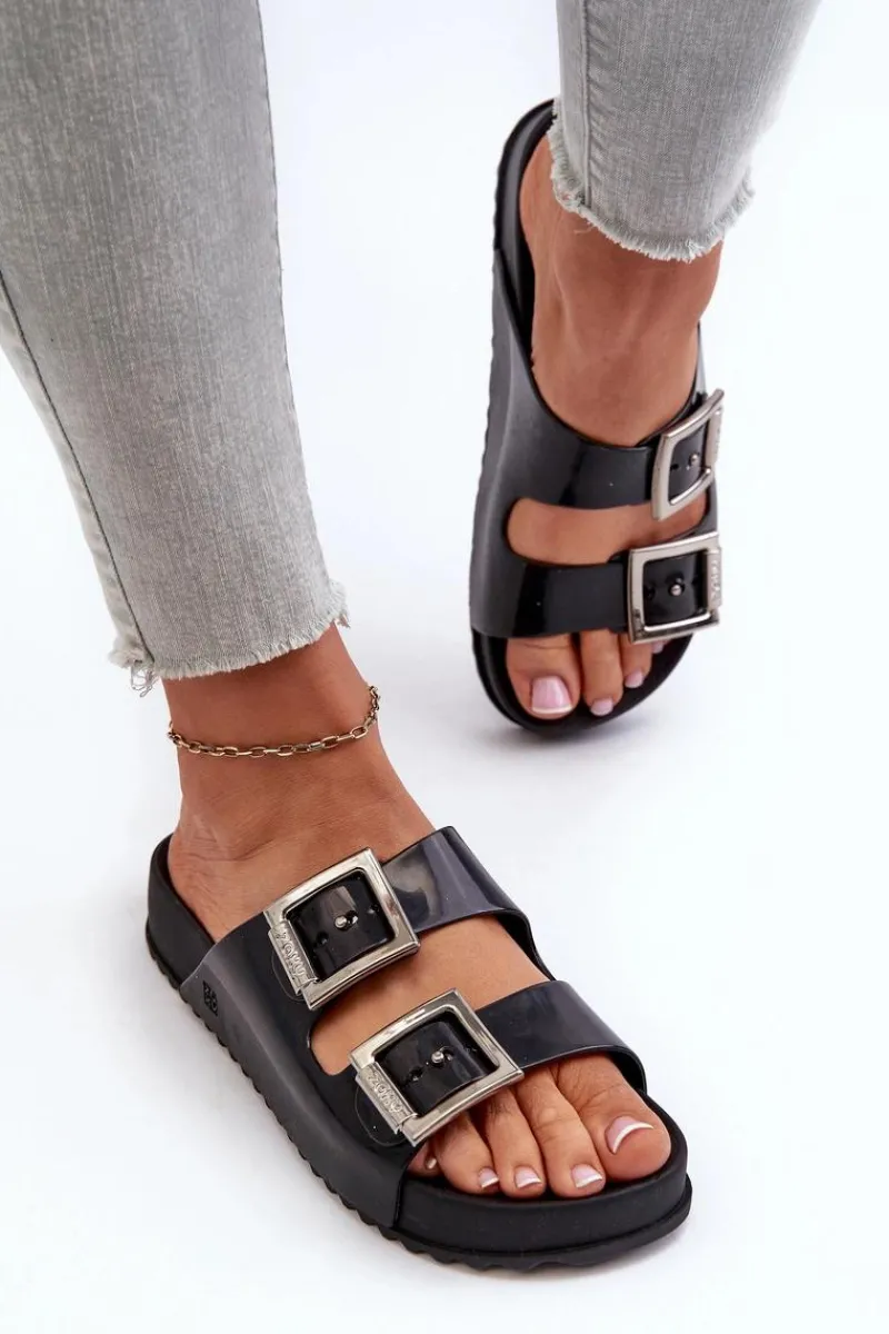 Clearance Damskie Klapki Gładkie HH285157 Czarne Damskie Klapki Damskie Klasyczne