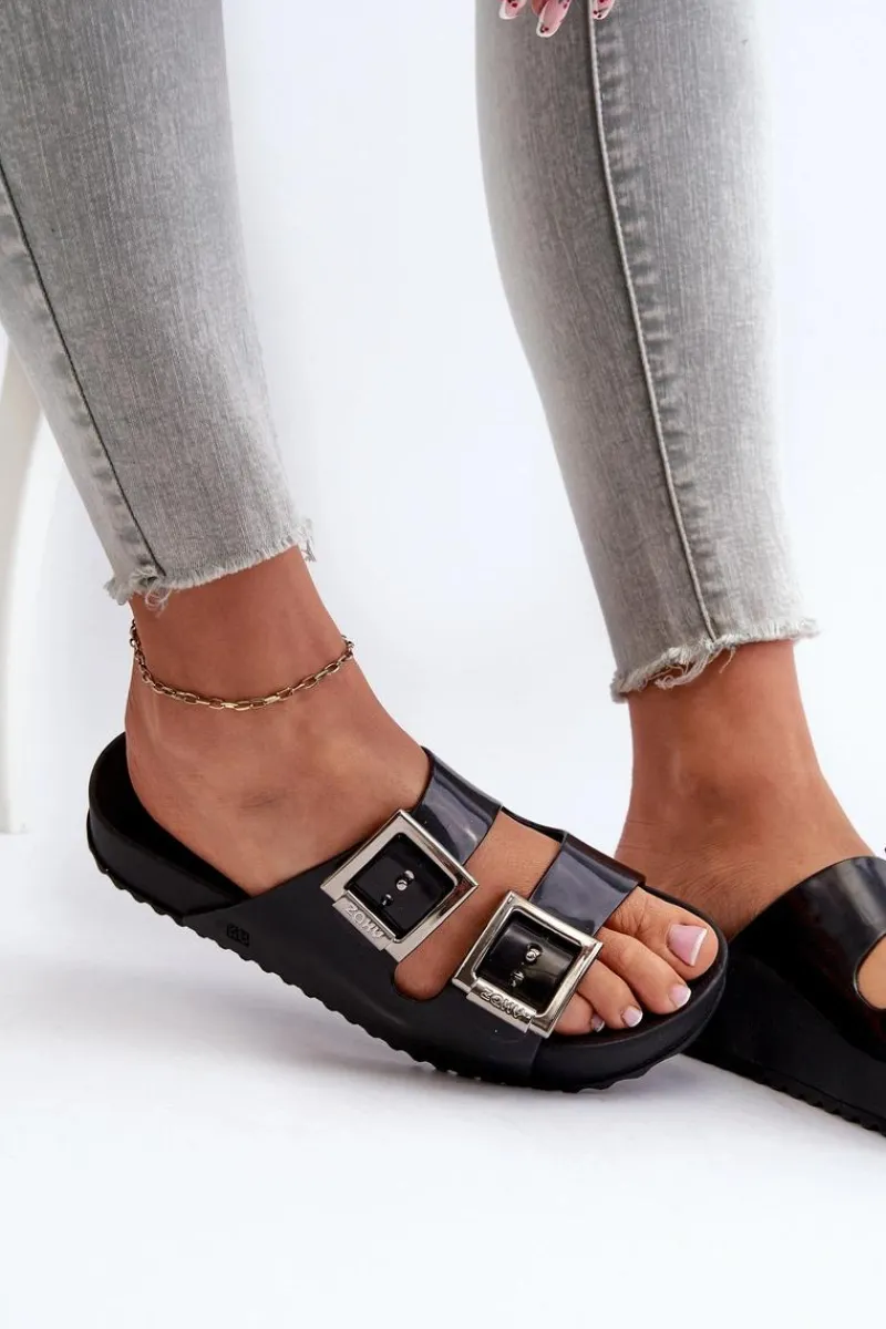 Clearance Damskie Klapki Gładkie HH285157 Czarne Damskie Klapki Damskie Klasyczne