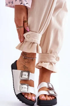 Klapki Sportowe|Klapki Damskie Klasyczne>ZAXY Damskie Klapki Gładkie HH285159 Białe