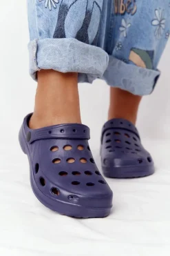 Klapki Damskie Klasyczne>Boto Damskie Klapki Granatowe Piankowe EVA Niebieski