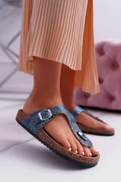 Hot Boto Damskie Klapki Granatowe Japonki Baisan