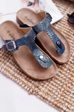 Hot Boto Damskie Klapki Granatowe Japonki Baisan