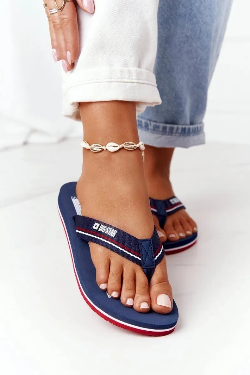 Klapki Damskie Big Star|Klapki Damskie Japonki>Big Star Shoes Damskie Klapki Japonki Big Star HH274A059 Granatowe