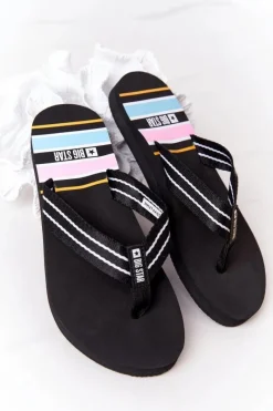 Discount Damskie Klapki Japonki Big Star HH274A057 Czarne Damskie Klapki Damskie Big Star|Klapki Damskie Japonki