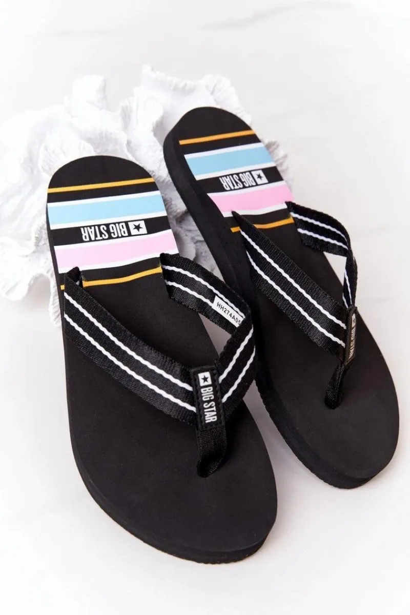 Discount Damskie Klapki Japonki Big Star HH274A057 Czarne Damskie Klapki Damskie Big Star|Klapki Damskie Japonki