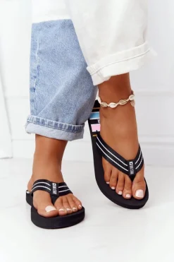 Discount Damskie Klapki Japonki Big Star HH274A057 Czarne Damskie Klapki Damskie Big Star|Klapki Damskie Japonki