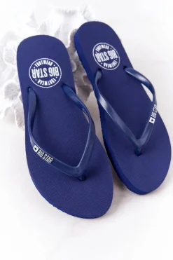 Best Big Star Shoes Damskie Klapki Japonki Big Star FF274A614 Granatowe