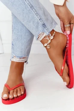 Klapki Sportowe|Klapki Damskie Big Star></noscript>Big Star Shoes Damskie Klapki Japonki Big Star FF274A305 Czerwone