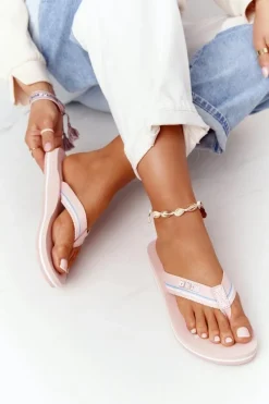 Best Big Star Shoes Damskie Klapki Japonki Big Star HH274A060 Różowe