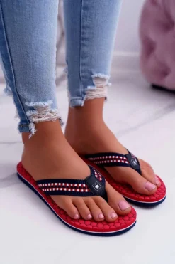 Klapki Damskie Big Star|Klapki Damskie Japonki>Big Star Shoes Damskie Klapki Japonki Big Star DD274A252 Czerwone