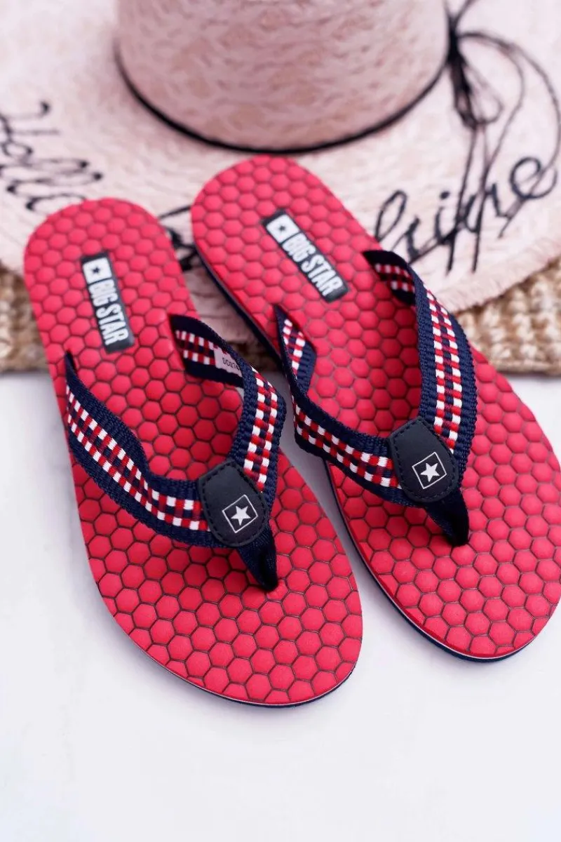 Klapki Damskie Big Star|Klapki Damskie Japonki>Big Star Shoes Damskie Klapki Japonki Big Star DD274A252 Czerwone