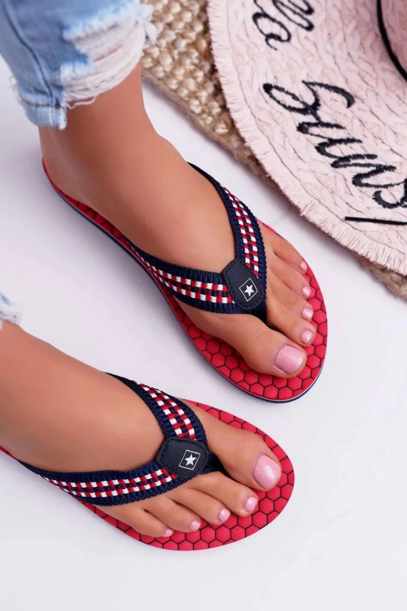 Klapki Damskie Big Star|Klapki Damskie Japonki>Big Star Shoes Damskie Klapki Japonki Big Star DD274A252 Czerwone