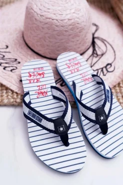 Discount Damskie Klapki Japonki Big Star DD274A250 Granatowe Damskie Klapki Damskie Big Star|Klapki Damskie Japonki