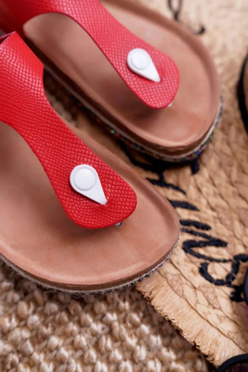 Klapki Damskie Big Star|Klapki Damskie Japonki>Big Star Shoes Damskie Klapki Japonki Czerwone Big Star DD274128