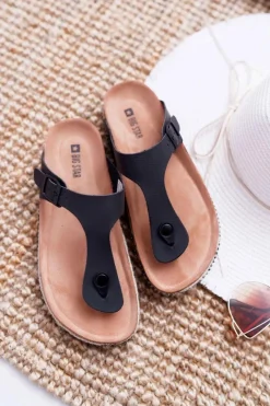 Online Big Star Shoes Damskie Klapki Japonki Czarne Big Star DD274132