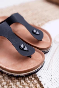 Online Big Star Shoes Damskie Klapki Japonki Czarne Big Star DD274132