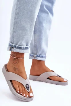 Klapki Damskie Japonki|Klapki Na Platformie>Boto Damskie Klapki Japonki Na Platformie Szare Bellitta