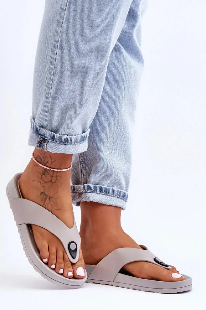 Klapki Damskie Japonki|Klapki Na Platformie>Boto Damskie Klapki Japonki Na Platformie Szare Bellitta