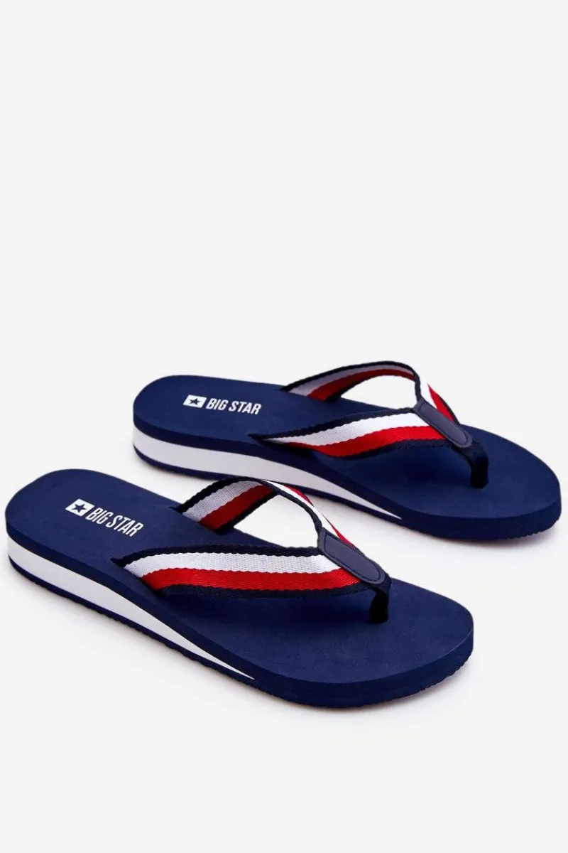 Klapki Damskie Big Star|Klapki Damskie Japonki>Big Star Shoes Damskie Klapki Japonki Na Platformie Big Star LL274779 Granatowe Niebieski