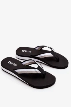 New Big Star Shoes Damskie Klapki Japonki Na Platformie Big Star LL274781 Czarne Czarny