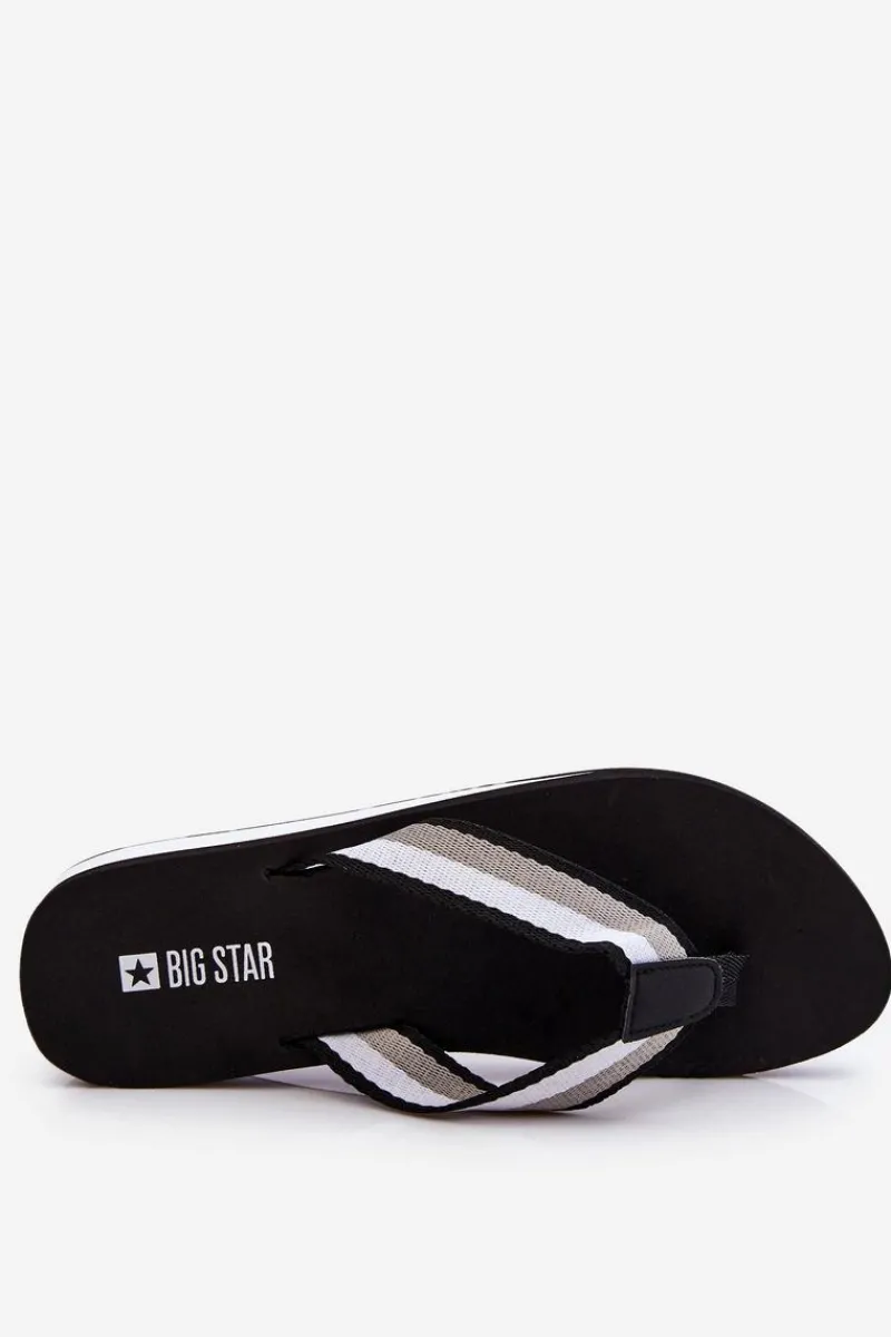 New Big Star Shoes Damskie Klapki Japonki Na Platformie Big Star LL274781 Czarne Czarny