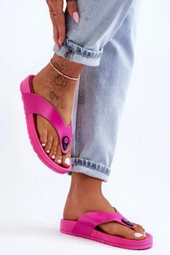 New Damskie Klapki Japonki Na Platformie Fuksja Bellitta Damskie Klapki Damskie Japonki|Klapki Na Platformie