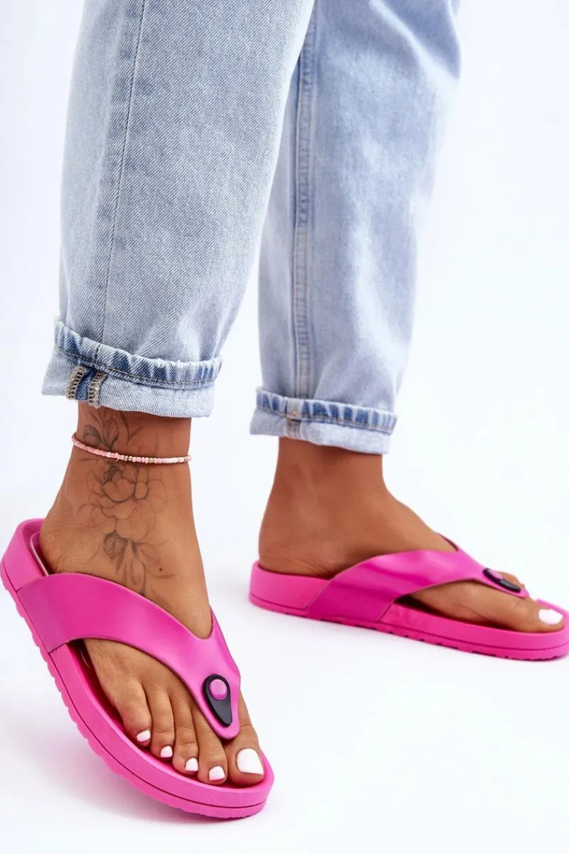 New Damskie Klapki Japonki Na Platformie Fuksja Bellitta Damskie Klapki Damskie Japonki|Klapki Na Platformie