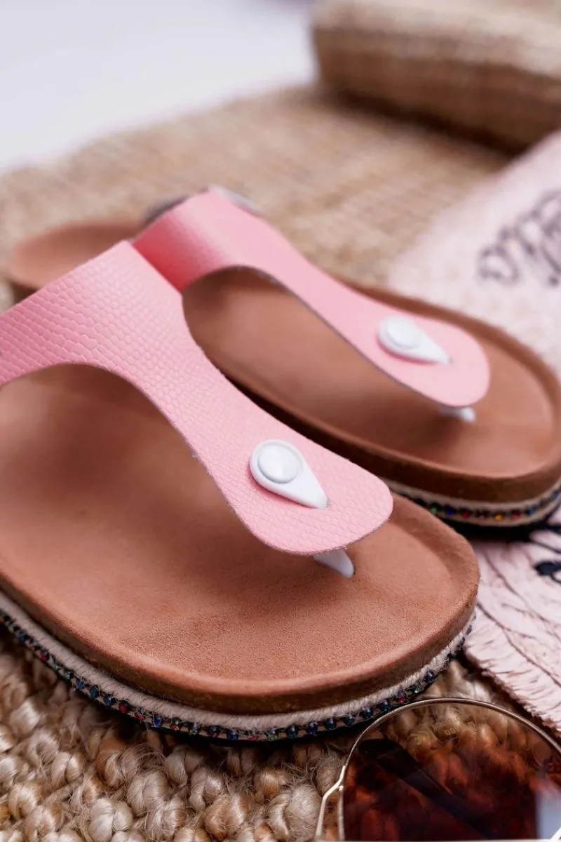 Hot Big Star Shoes Damskie Klapki Japonki Różowe Big Star DD274133