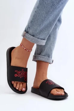 Best Damskie Klapki LCW-24-42-2483L Czarne Damskie Klapki Damskie Klasyczne