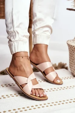 Best Damskie Klapki Lu Boo Beżowe Mabella Damskie Klapki Damskie Klasyczne