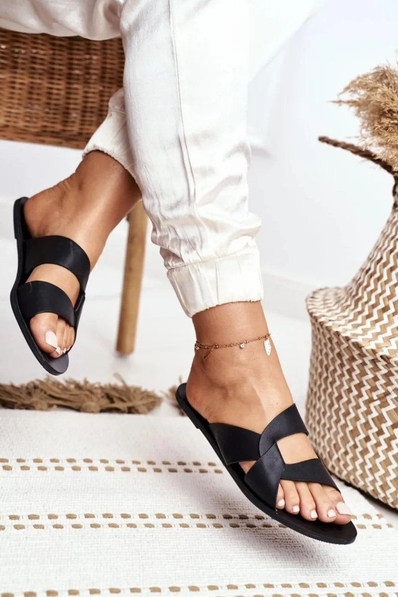 Hot Boto Damskie Klapki Lu Boo Czarne Mabella