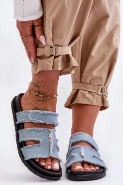 Clearance Damskie Klapki Materiałowe Na Rzep e Lamirose Damskie Klapki Na Platformie|Klapki Damskie Klasyczne