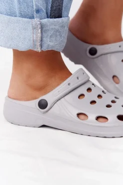 Sale Boto Damskie Klapki Na Basen Do Ogrodu Szare Piankowe EVA Szary