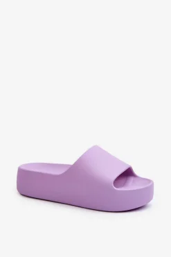 Hot Boto Damskie Klapki Na Grubej Podeszwie Fioletowe Oreithano Fioletowy