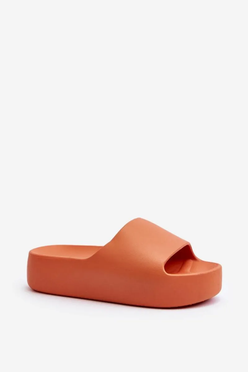 Hot Boto Damskie Klapki Na Grubej Podeszwie Pomarańczowe Oreithano Pomarańczowy