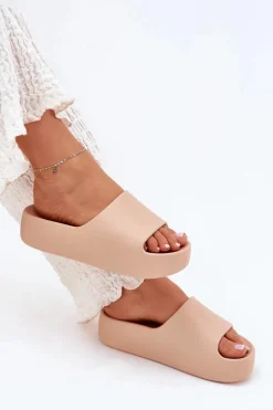 Klapki Damskie Klasyczne>Boto Damskie Klapki Na Grubej Podeszwie Khaki Oreithano