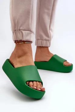 Online Damskie Klapki Na Grubej Podeszwie Zielone Oreithano Damskie Klapki Damskie Klasyczne