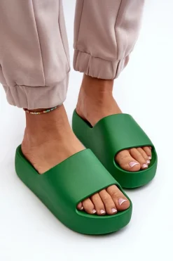 Online Damskie Klapki Na Grubej Podeszwie Zielone Oreithano Damskie Klapki Damskie Klasyczne