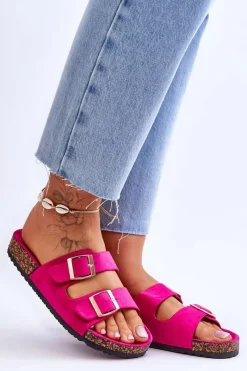 Klapki Korkowe|Klapki Na Platformie>Boto Damskie Klapki Na Korkowej Platformie Z Paskami Fuksja Doretta