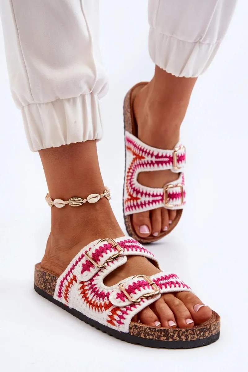 Hot Damskie Klapki Na Korkowej Podeszwie Białe Fannea Damskie Klapki Korkowe|Klapki Damskie Klasyczne