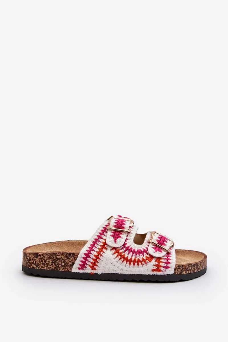 Hot Damskie Klapki Na Korkowej Podeszwie Białe Fannea Damskie Klapki Korkowe|Klapki Damskie Klasyczne