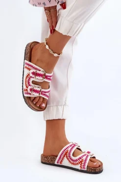 Hot Damskie Klapki Na Korkowej Podeszwie Białe Fannea Damskie Klapki Korkowe|Klapki Damskie Klasyczne