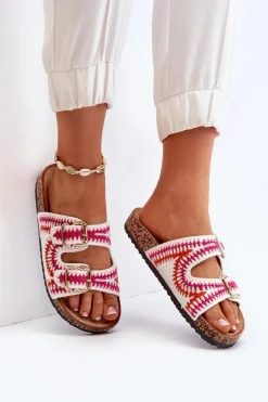 Hot Damskie Klapki Na Korkowej Podeszwie Białe Fannea Damskie Klapki Korkowe|Klapki Damskie Klasyczne