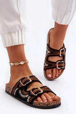 Klapki Korkowe|Klapki Damskie Klasyczne>Boto Damskie Klapki Na Korkowej Podeszwie Czarne Fannea