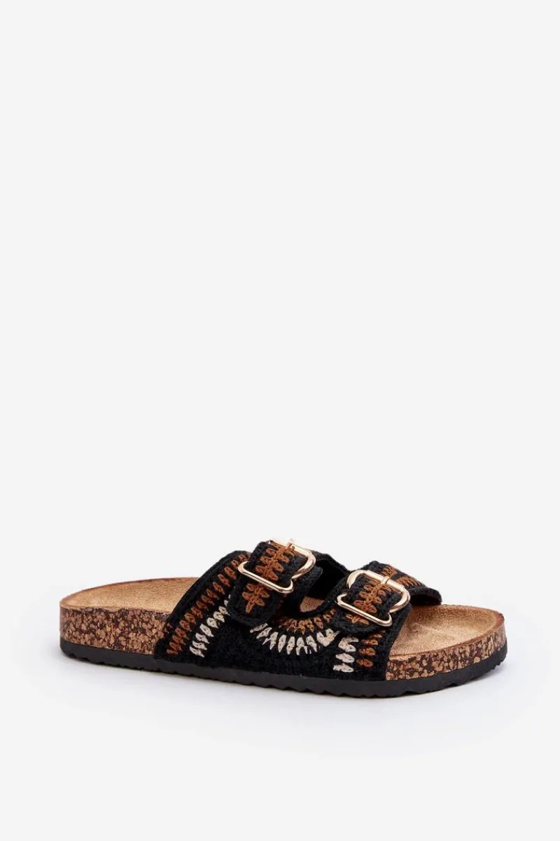 Klapki Korkowe|Klapki Damskie Klasyczne>Boto Damskie Klapki Na Korkowej Podeszwie Czarne Fannea